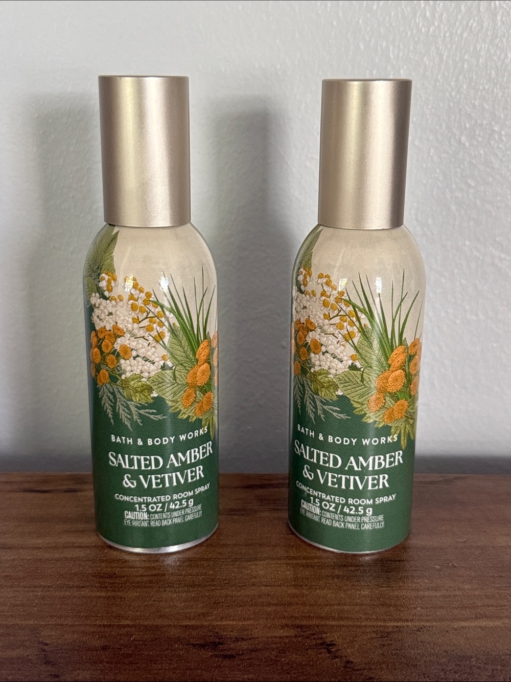 BBW Salted Amber & Vetiver Room Spray 2-Pack NEW